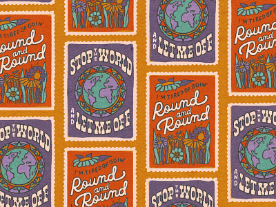 Patsy Cline Stamp design hand lettered hand lettering illustration patsy cline procreate retro stamp