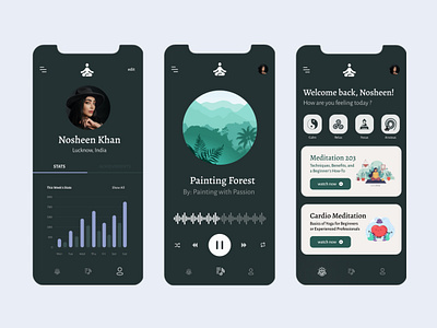 Meditation App app design branding design mobile mobileapp mobiledesign ui uidesign uiux user interface userinterface webdesign