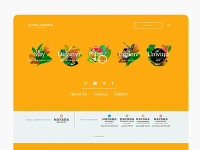 Nayara Gardens Website Menu Design