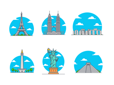 World Landmarks adobe illustrator art cartoon design flat graphic design illustration landmark vector