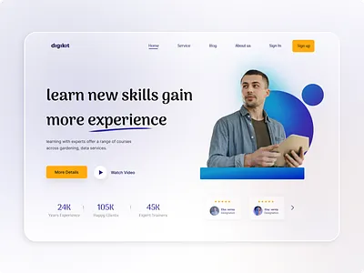 e-learning Landing page - Glassmorphism classroom course coursera e learning education education website elearning elearning website homepage landingpage learn learning learning platform online course pricingpage skills study studying ui website