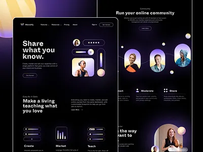 Wondify Landing Page education platform landing page ui web design