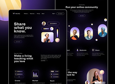 Wondify Landing Page education platform landing page ui web design