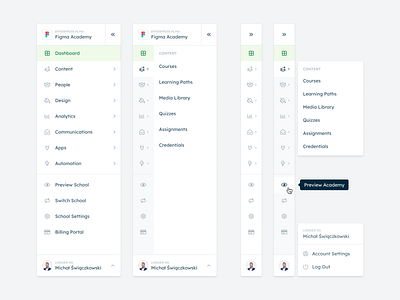 Sidebar Navigation UI admin app dashboard design figma learning left menu nav navbar navigation option options panel product side sidebar tabs ui ux web