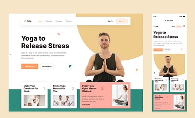 Yola Yoga Landing Page app branding design graphic design illustration logo typography ui ux vector