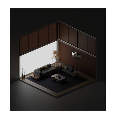 Living room 3d art bl blender blender3d design graphic design illustration isometric lowpoly render ui