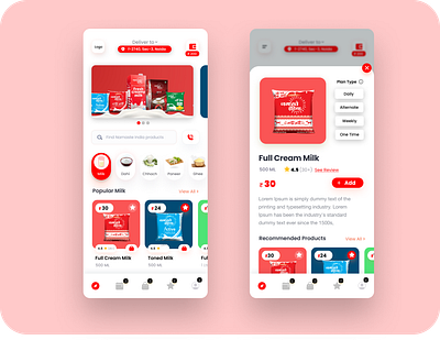 Mobile App redesign for Indian based dairy company app design ui ux
