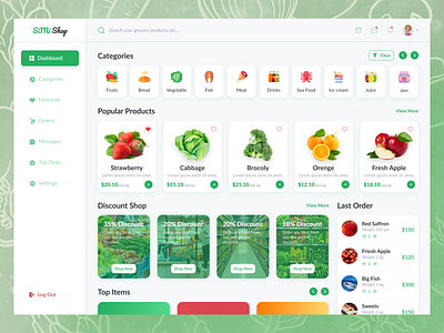 SiMi Shop - Grocery Dashboard Design application branding dashboard ecommerce filter food food delivery grocery dashboard grocery platform homepage minimal online grocery shop product saas sales shop supermarket ui resourcees 2022 uiux website