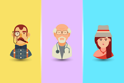 Flat Avatar avatar brand identity design flat flat avatar geometric geometric illustration illustration illustrator logo profile avatar profile logo ui ux vector