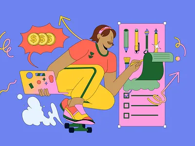 Freelance like a pro adobe character freelance illustration portfolio skateboard