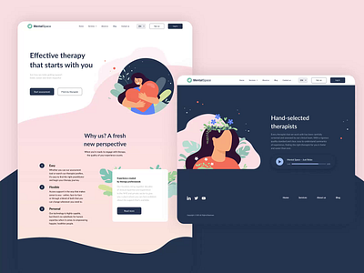 Mental Health Landing Page animation design illustration landign page logo mental health motion motion design motion graphics psychology therapist therapy ui ui design ux web web design website