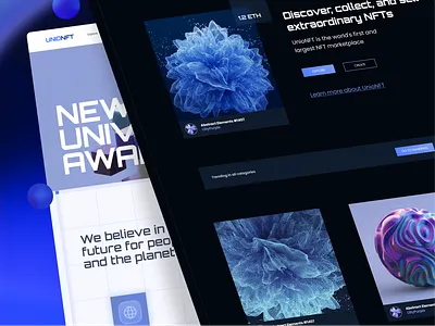 UnionNFT Landing Page 3d abstract app art branding design ecommerce illustration indonesia logo nft ui vector