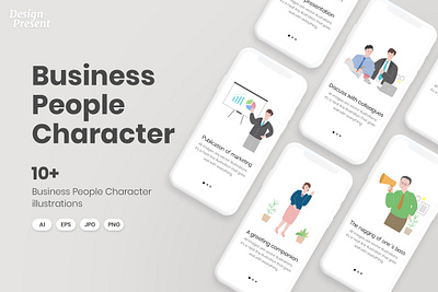 Business People Character Vector Set branding business business icon business vector company design graphic design icon icon set icons illustration logo office promotion typography ui ux vector woman