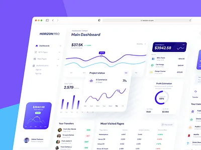 Horizon UI PRO - Trendiest Admin Template 2022 admin dashboard admin template analytics charts crm dashboard data design system panel react react dashboard statistics template tredy ui