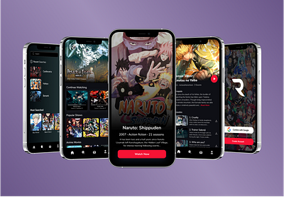 Anime Streaming App anime anime streaming app appui streaming ui streamingplatform ui ui design uiux user interface video streaming