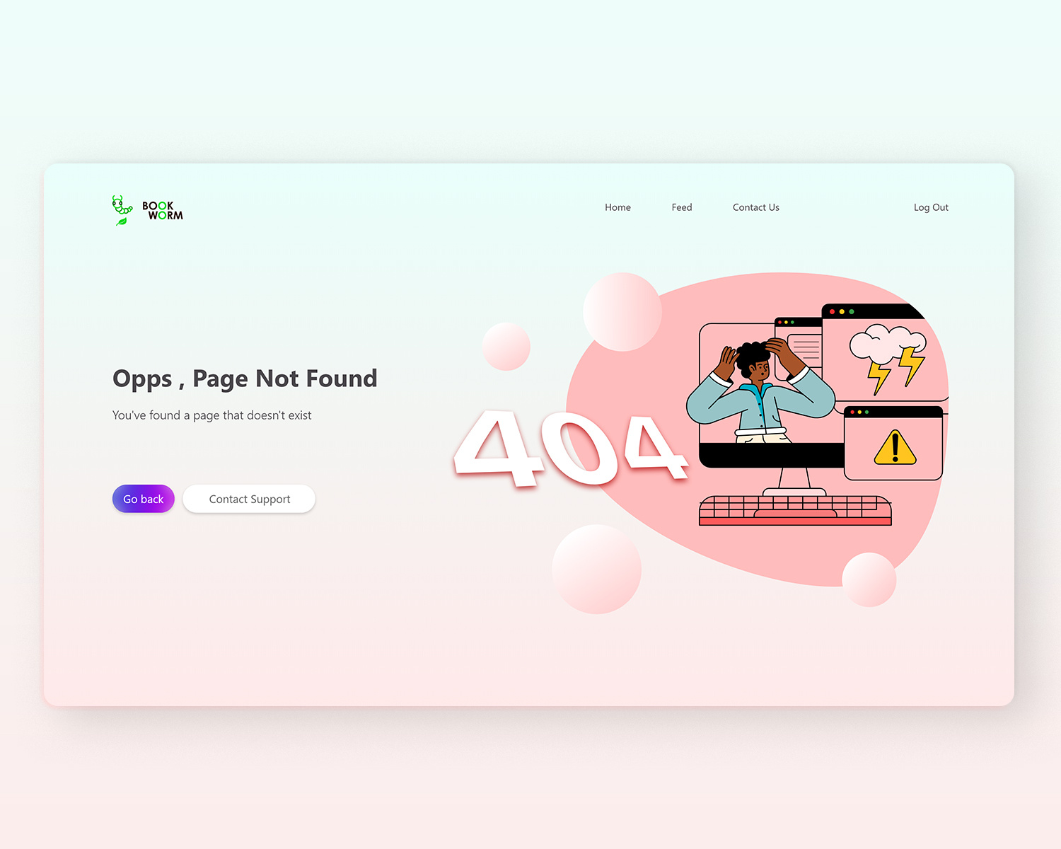 Example of Error 404 UI ( Daily UI 008 )