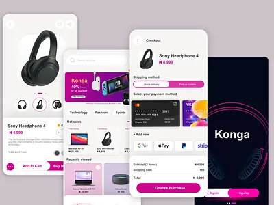 Konga redesigned UI 3d animation branding graphic design logo motion graphics ui