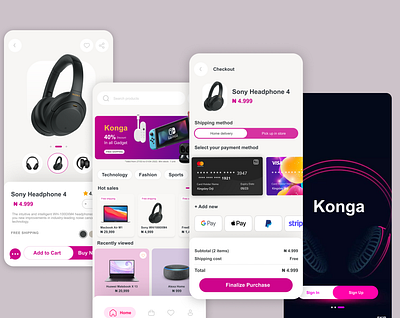 Konga redesigned UI 3d animation branding graphic design logo motion graphics ui