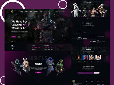 NFT LANDING PAGE art branding design graphic design ill illustration landing page logo nft nft design nft landing page team ui uiux ux vector web web design website website design