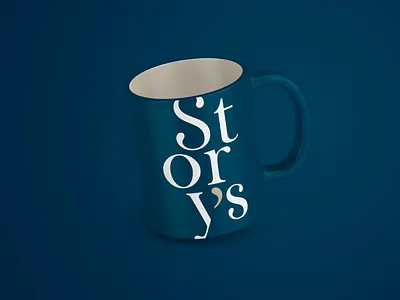 Story's logo design art direction branding charte graphique corporate identity graphic design graphiste freelance logo logo design mockup mug royal blue
