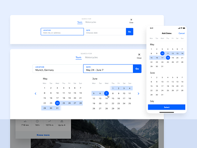 BMW Rent-a-Ride search widget bmw design motorrad responsive search ui design ui ux