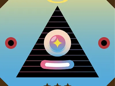 Pyramid cute design digital editorial emoji emoticon eye icon illustration pyramid vector