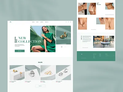 Double M - Jewelry Shop clean earrings ecommerce fashion figma interface jewelry minimal online shop rings store ui ux web desing