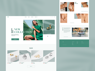 Double M - Jewelry Shop clean earrings ecommerce fashion figma interface jewelry minimal online shop rings store ui ux web desing
