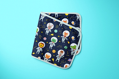 Cute Space Animals Seamless Pattern animals