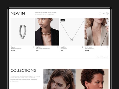 Jewelry online shop cart ecommerce home jewelry shop ui ux design web design