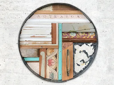 Where I'm From - Rohe 1 contemporary art layered maori art up cycled