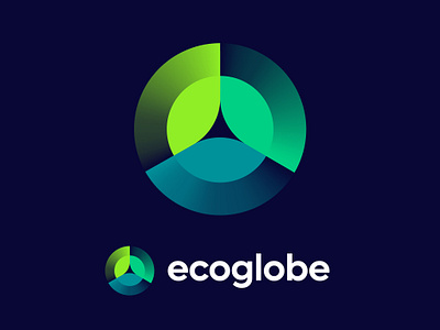 Logo concept for Ecoglobe pt.1 blockchain branding crypto leaf logo recycle