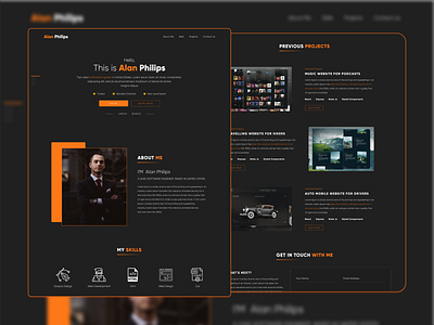 Personal Portfolio Landing Page branding clean design minimal typography ui ux