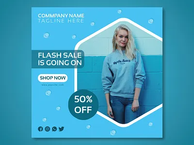 Flash Sale Post Banner ad banner banner banner design design flat sale illustration instagram banner post banner sale post banner social media