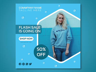 Flash Sale Post Banner ad banner banner banner design design flat sale illustration instagram banner post banner sale post banner social media