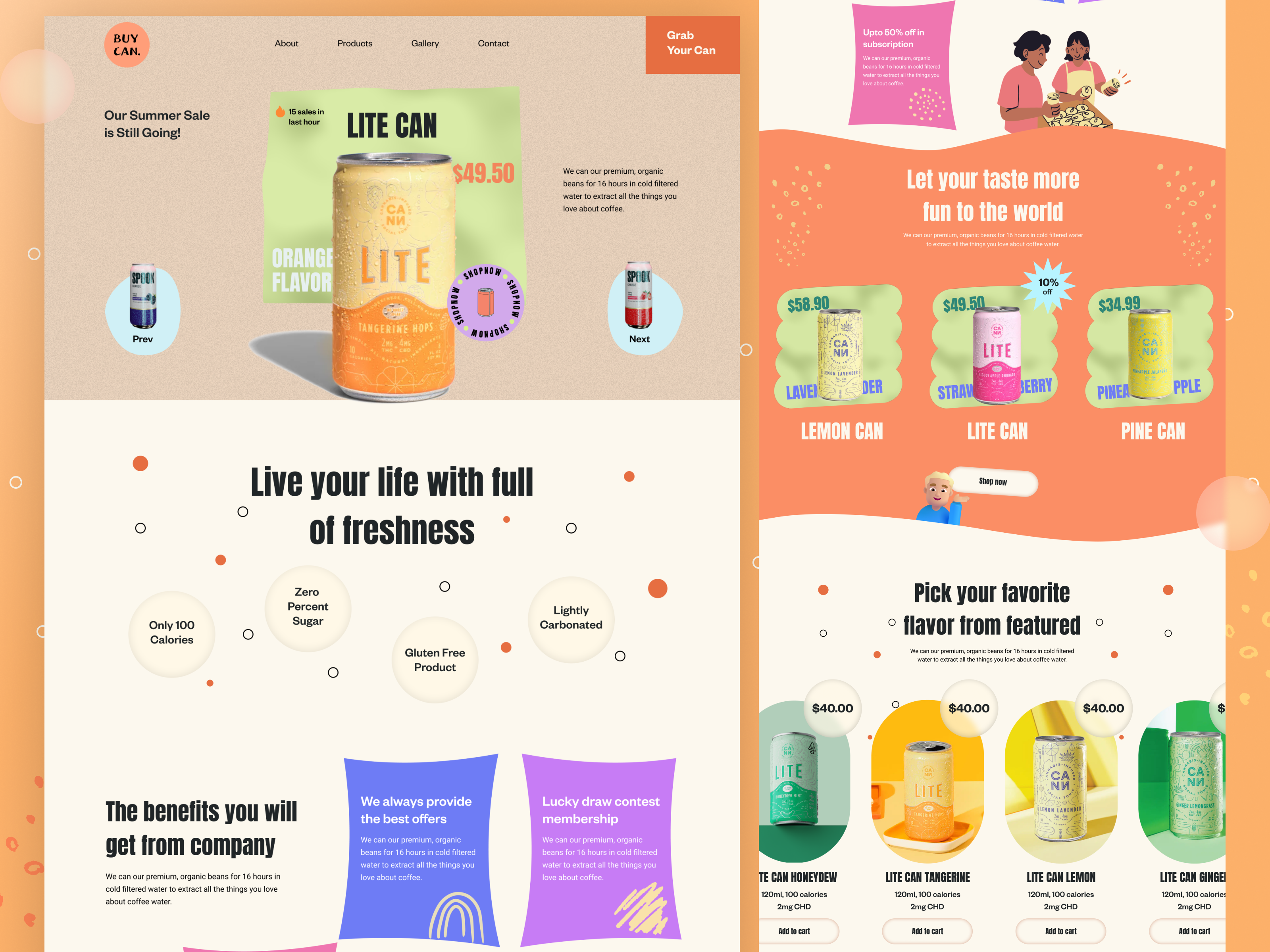 Example of Food and beverage ecommerce website design