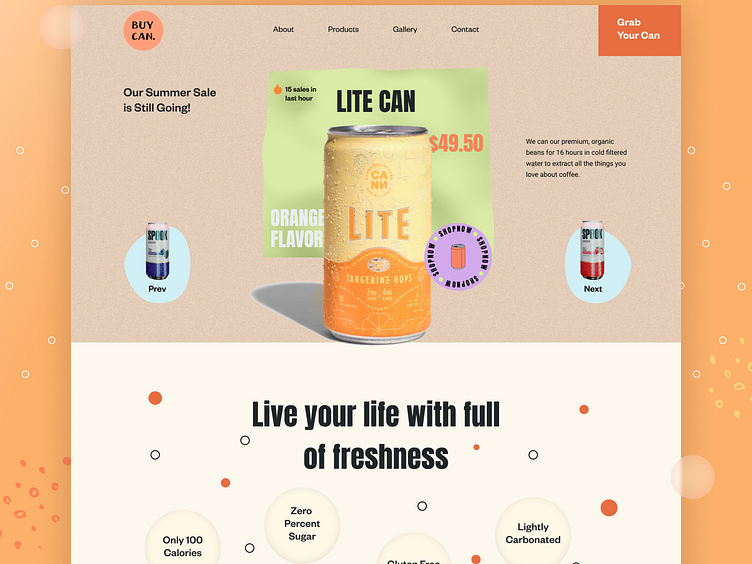 Food and beverage ecommerce website design by Rezwan Nahid for Creative