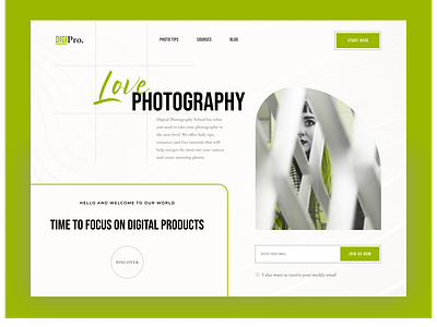 DIGIpro. | Photography Website courses digital product header hero minimal photo photo share photo shoot photography photography course photography website photos pro photography section design shoot snap social ui design web design web ui