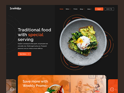 Sendokku - Restaurant Website Concept clean dark food landing page modern restaurant restaurant website web design web inspiration website design
