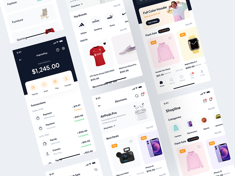 Shopline - Marketplace App UI Kit amazon brand branding component design e commerce ebay ecommerce mobile online shop online store shop shopping ui ui kit ui8 uidesign uikit ux wallet