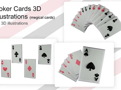 Poker cards 3d illustrations 3d icons arcsmultidesigns illustrations magical card magical card 3d illustration poker card