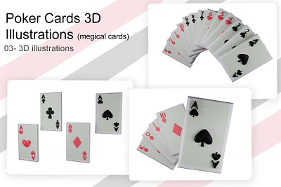 Poker cards 3d illustrations 3d icons arcsmultidesigns illustrations magical card magical card 3d illustration poker card