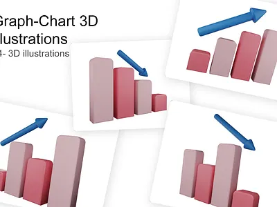 3D Graph illustrations 3d 3d chart 3d flow chart 3d graph 3d icon 3d illustration branding graph web illustration