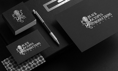 Black Octopus Productions Logo Design brand identity business design graphic design illustration logo logo design symbol typography vector