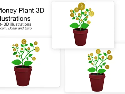 Money plant 3d illustrations 3d illustrations arcsmultidesigns money 3d money plant money plant 3d money plant 3d icon plant plant 3d