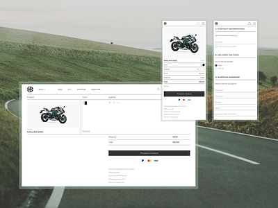 Kawasaki — Checkout Redesign Concept bag cart checkout concept design e commerce figma kawasaki mobile moto motorcycle online store redesign ui uprock ux web web design website website redesign