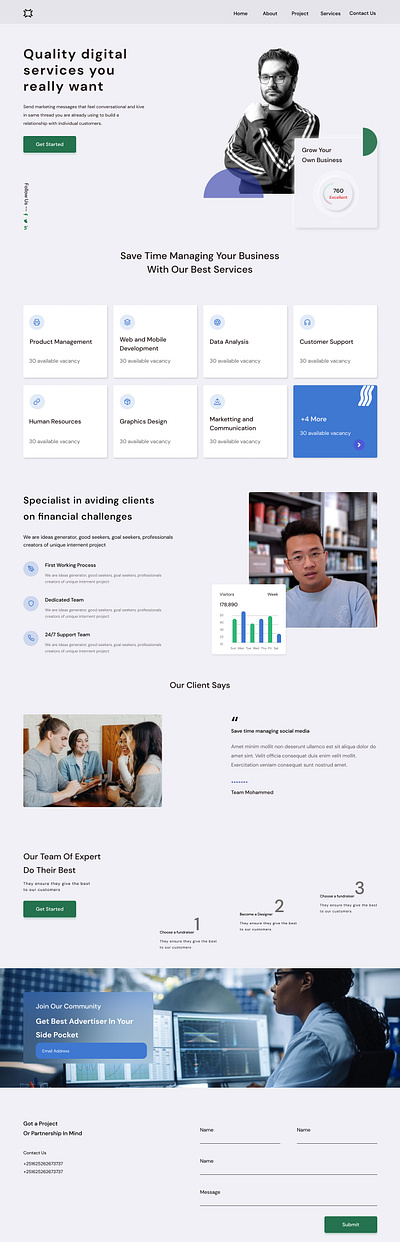 agency landing page branding design ui uidesign uiux ux