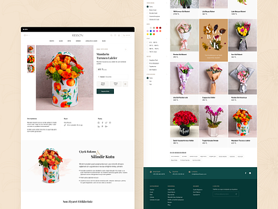 Ribbon Flowers Product List autumn banner branding filtering flowers landingapage productlist ribbonflowers ui ux website