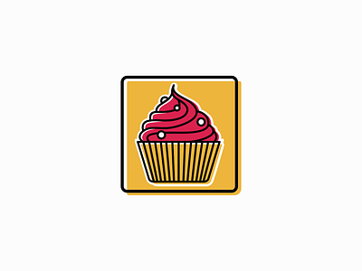 Cupcake Logo baking branding cake cupcake design dessert food geometric graphic design illustration kids lines logo mark muffin premium restaurant sweet vector yellow