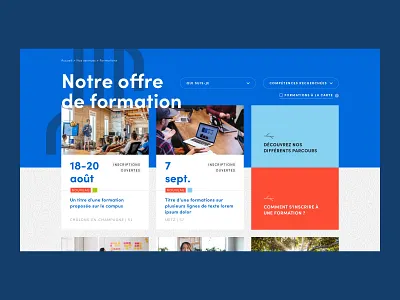Manag'Est - List of Trainings art direction cards colorful grandest graphic design overlapping training ui ux